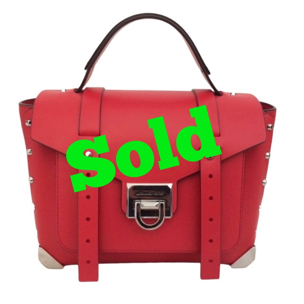 Michael Kors Bag Manhattan Medium Size Purse Red